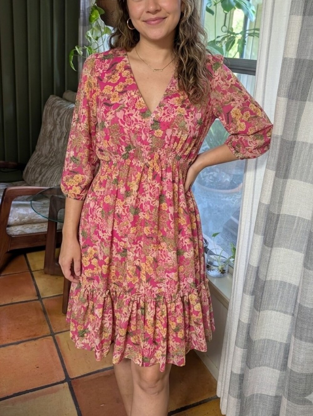 Taylor Pink Floral Dress.